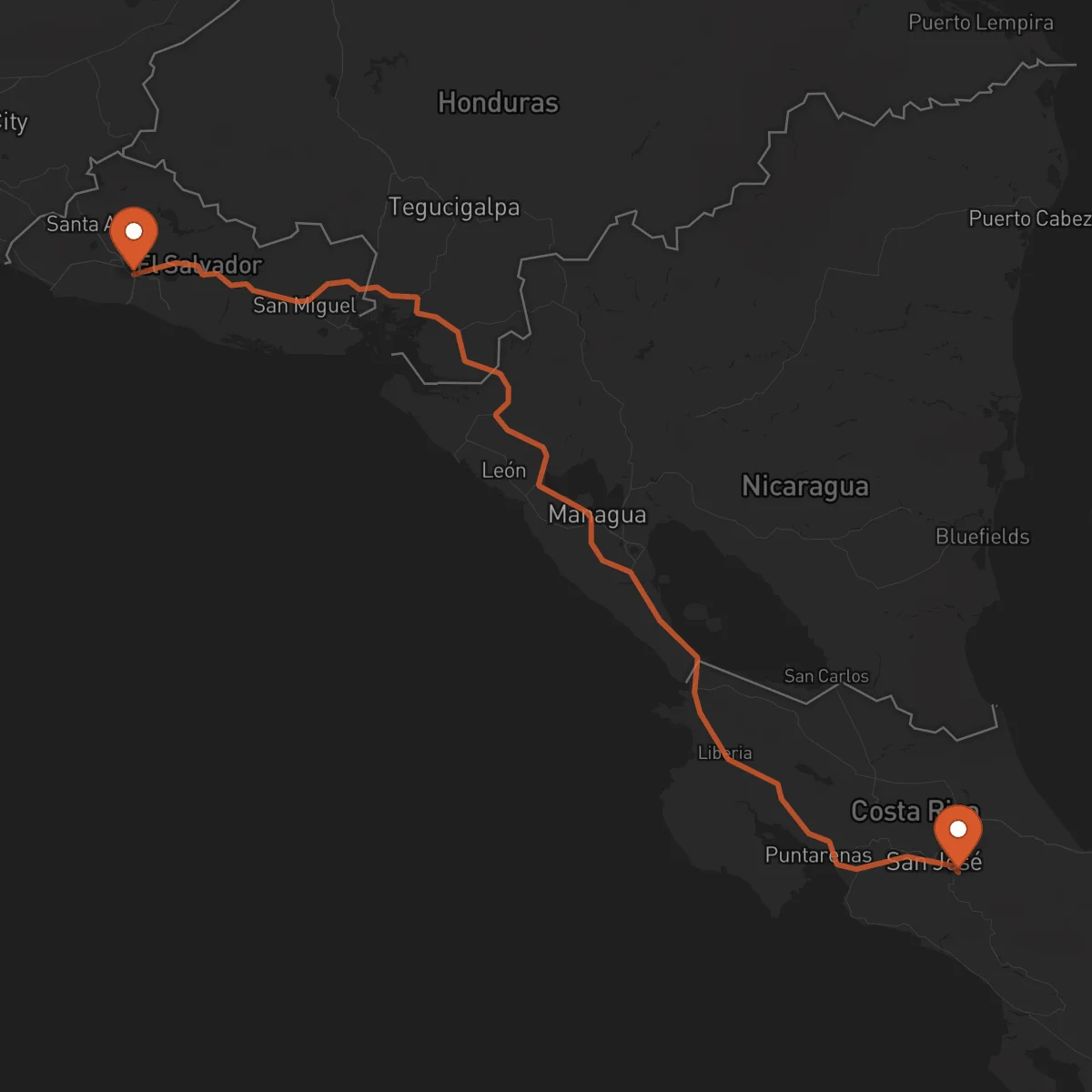 Ruta Cartago - Santa Tecla