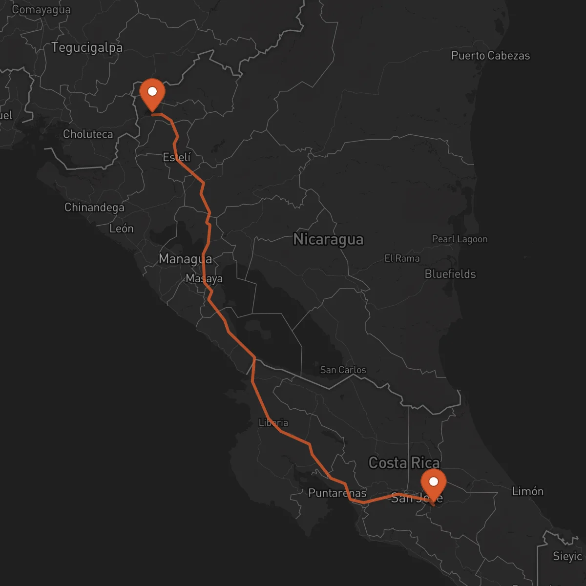 Ruta Cartago - Somoto