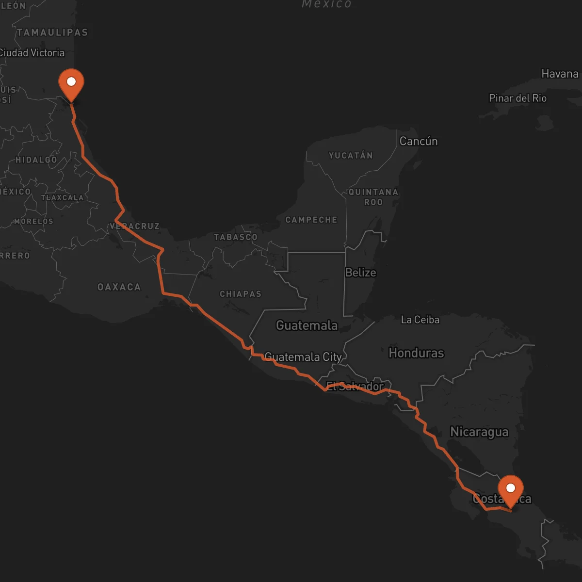 Ruta Tampico - Cartago