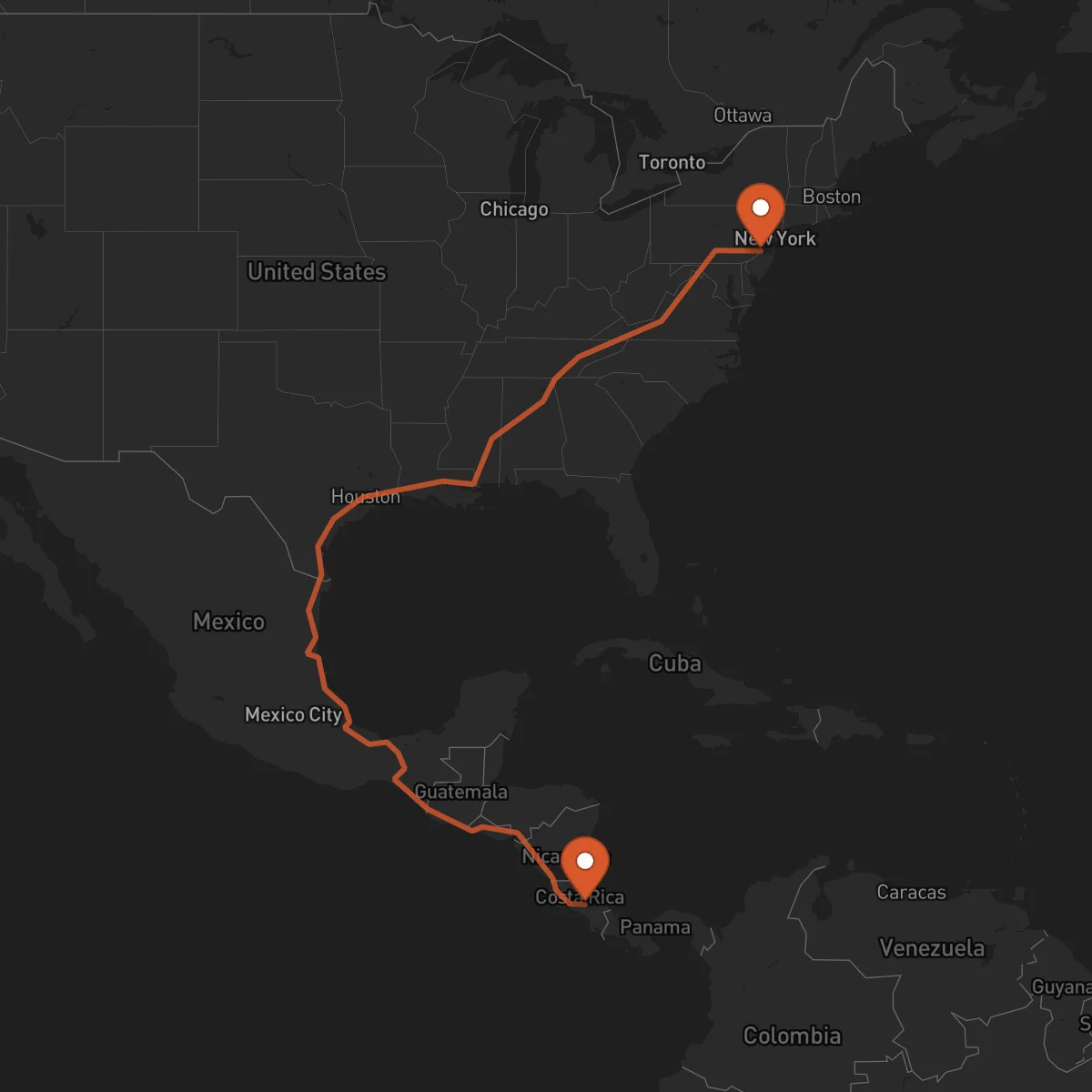 Ruta Cartago - Trenton