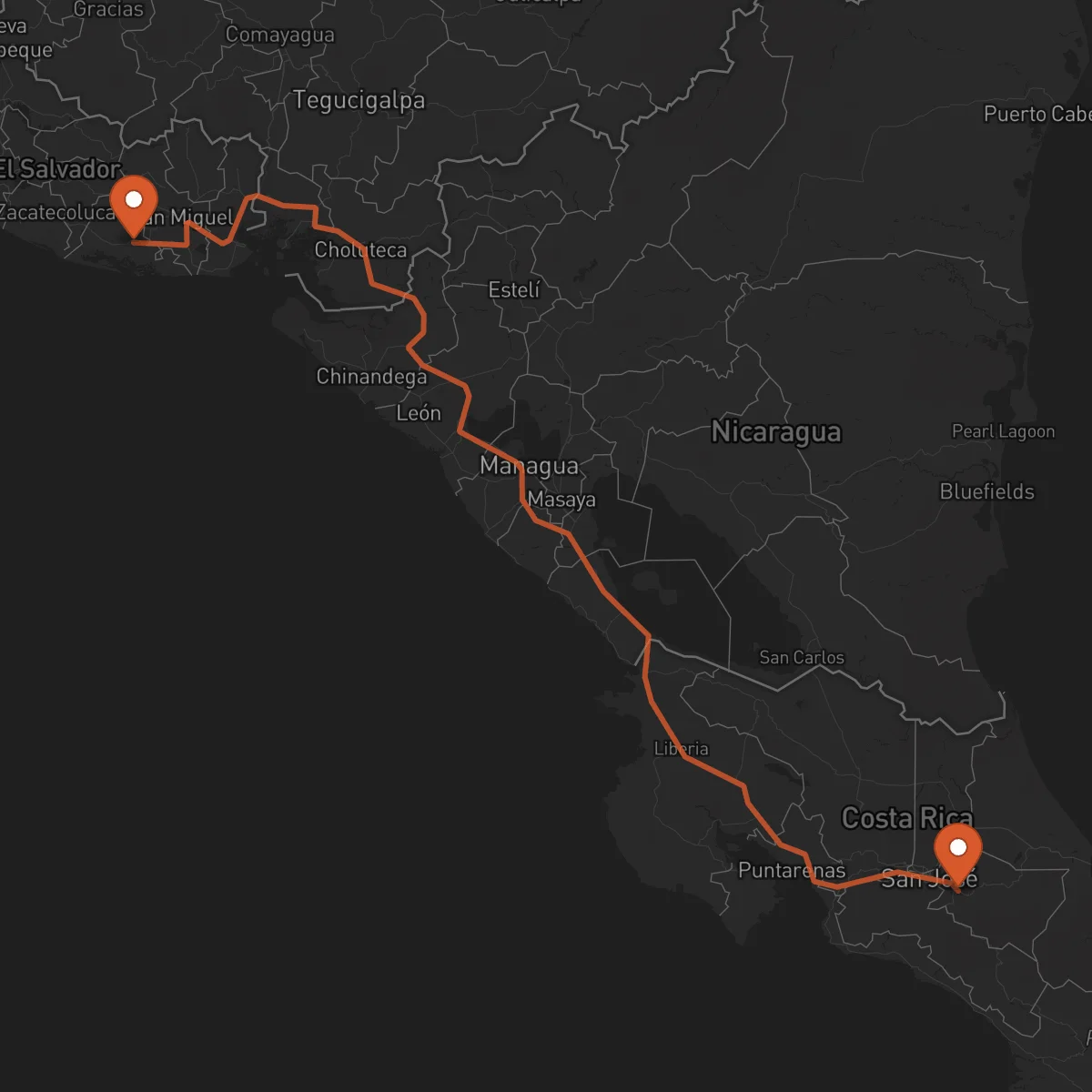 Ruta Usulután - Cartago