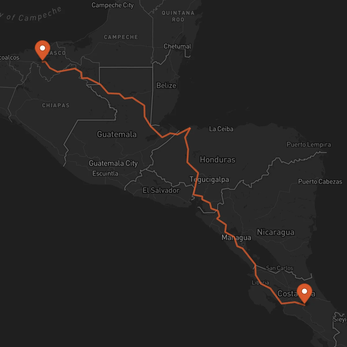 Ruta Villahermosa - Cartago