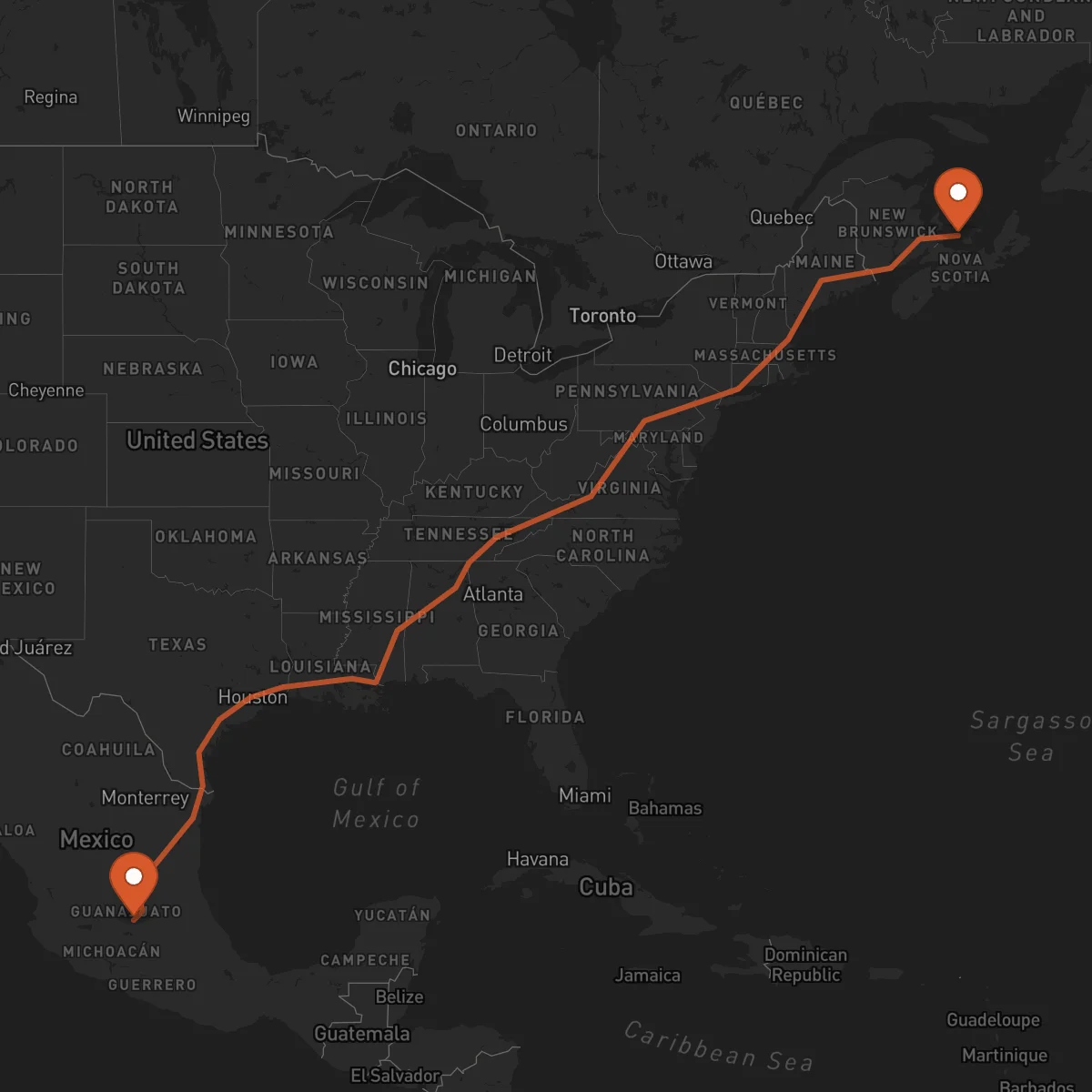 Ruta Charlottetown - Celaya
