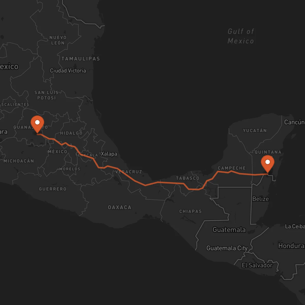 Ruta Celaya - Chetumal