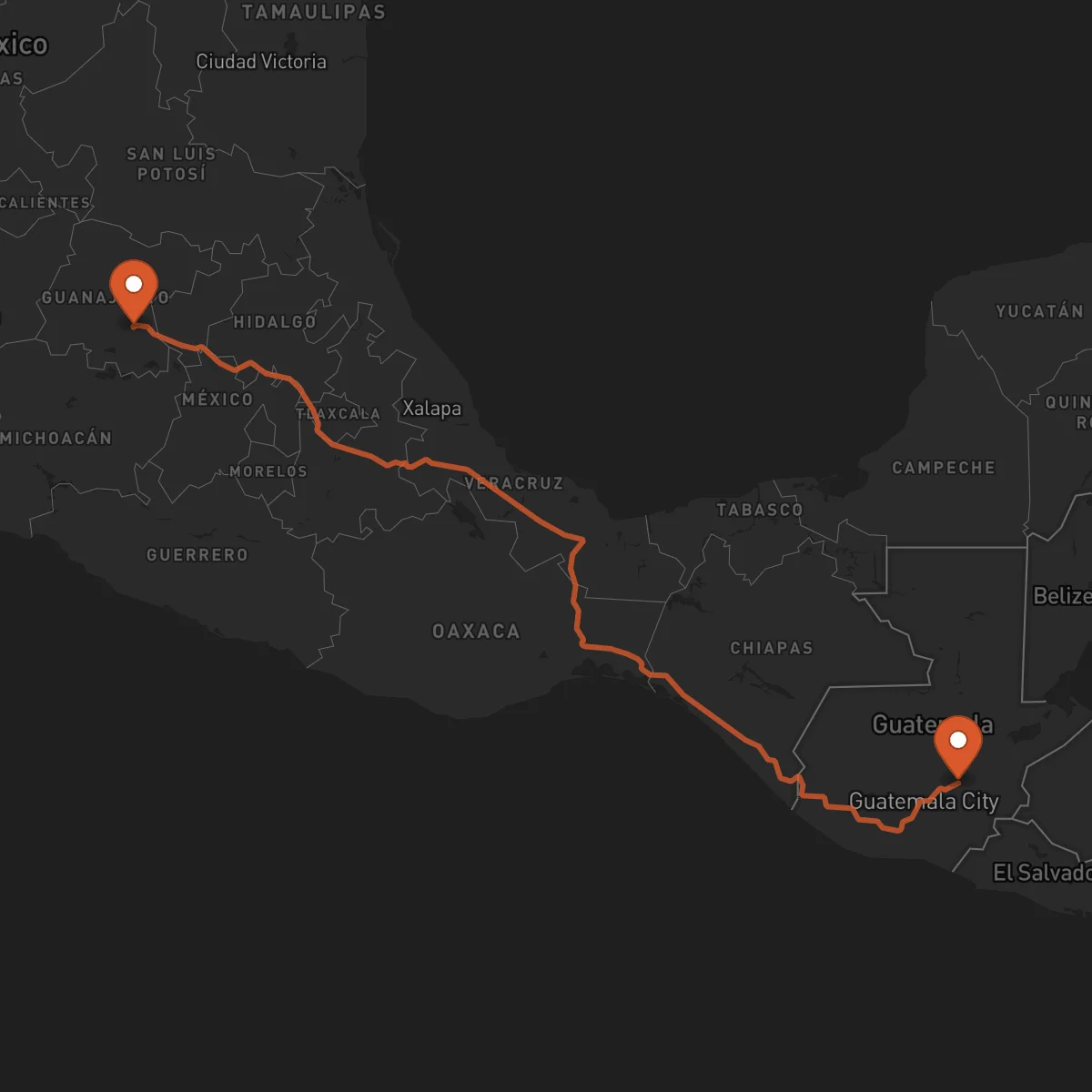 Ruta Celaya - Guastatoya