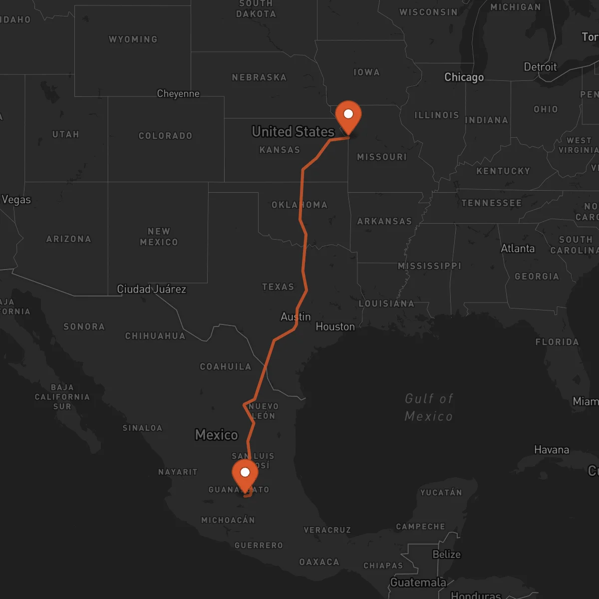 Ruta Celaya - Kansas City