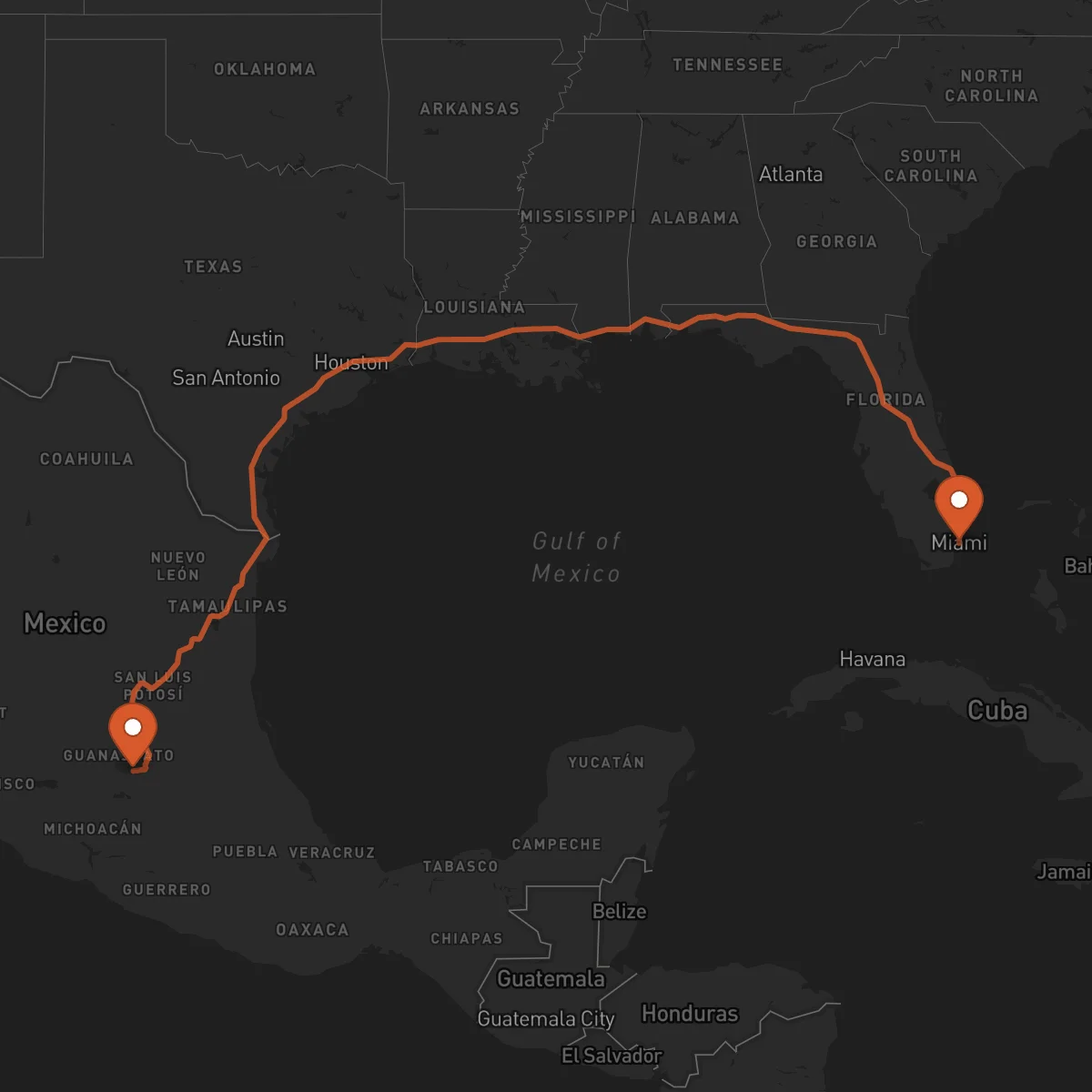Ruta Miami - Celaya