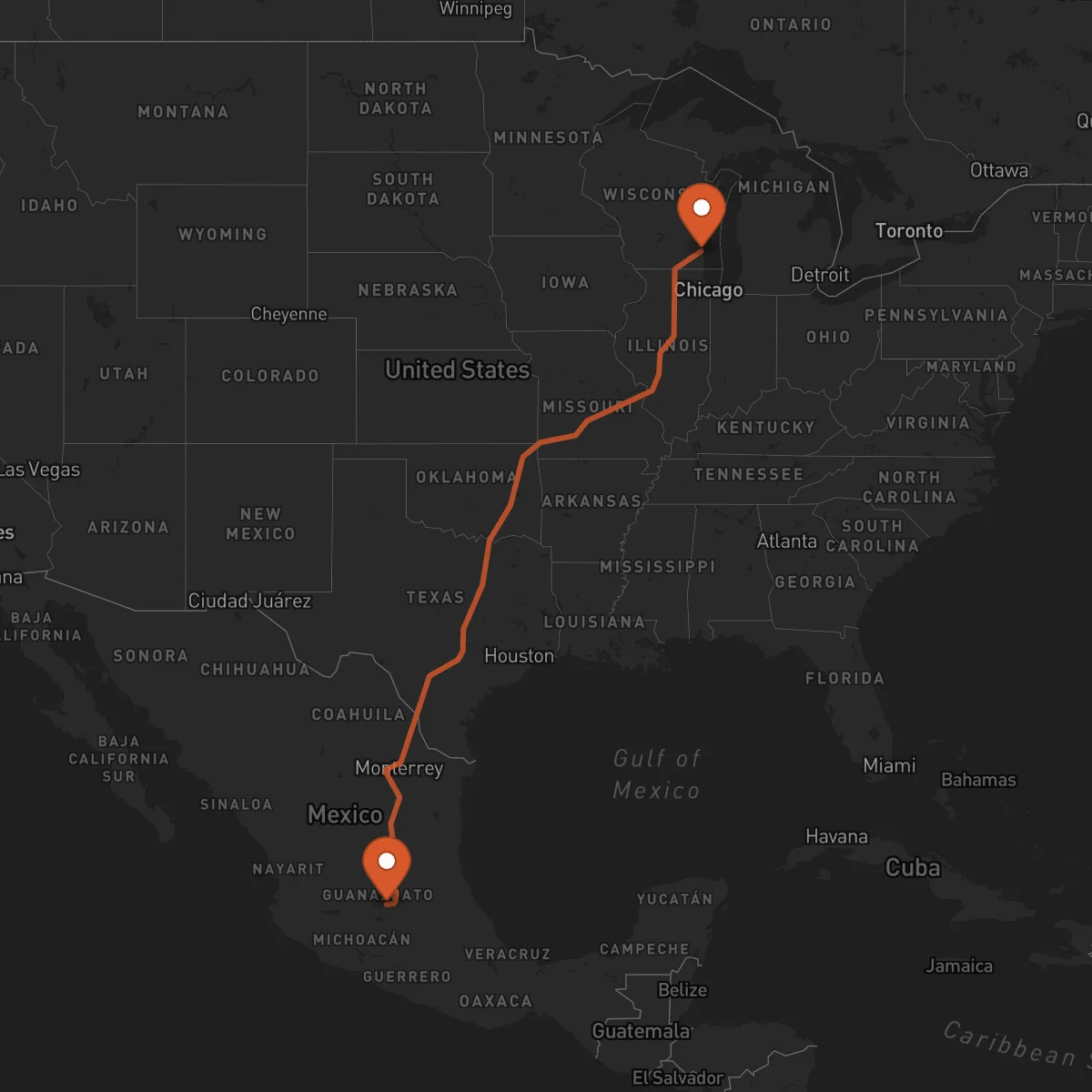 Ruta Celaya - Milwaukee