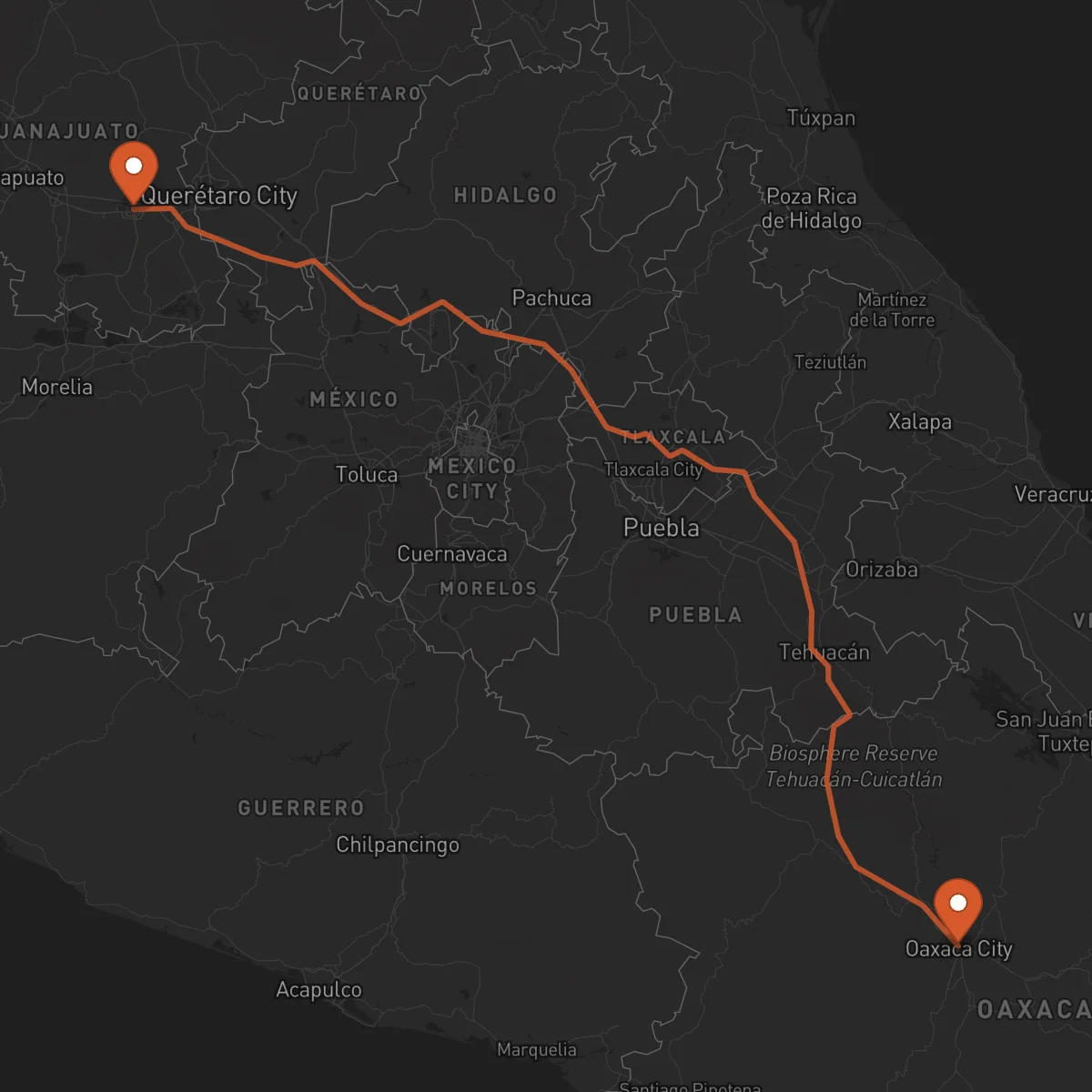 Ruta Celaya - Oaxaca de Juárez