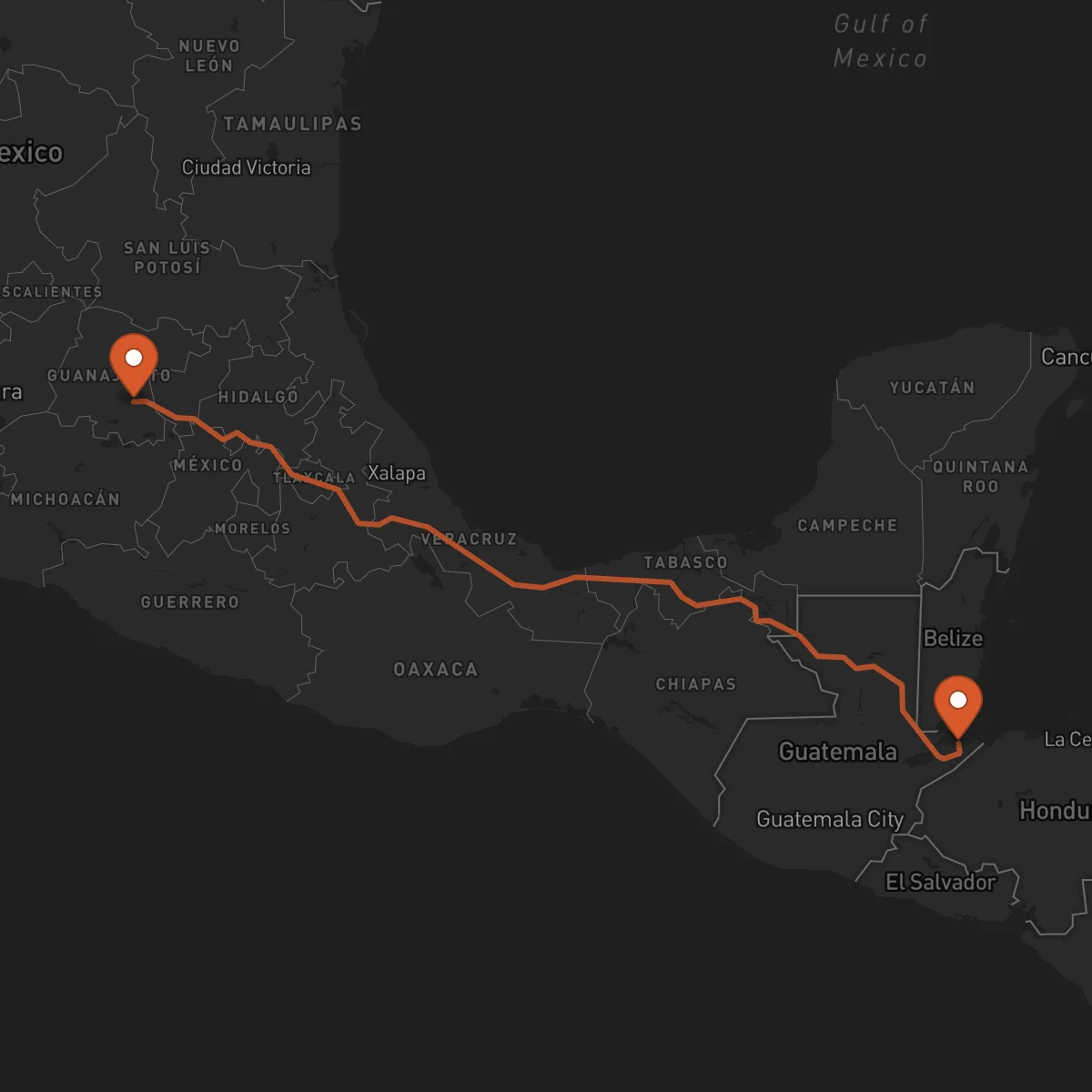 Ruta Puerto Barrios - Celaya