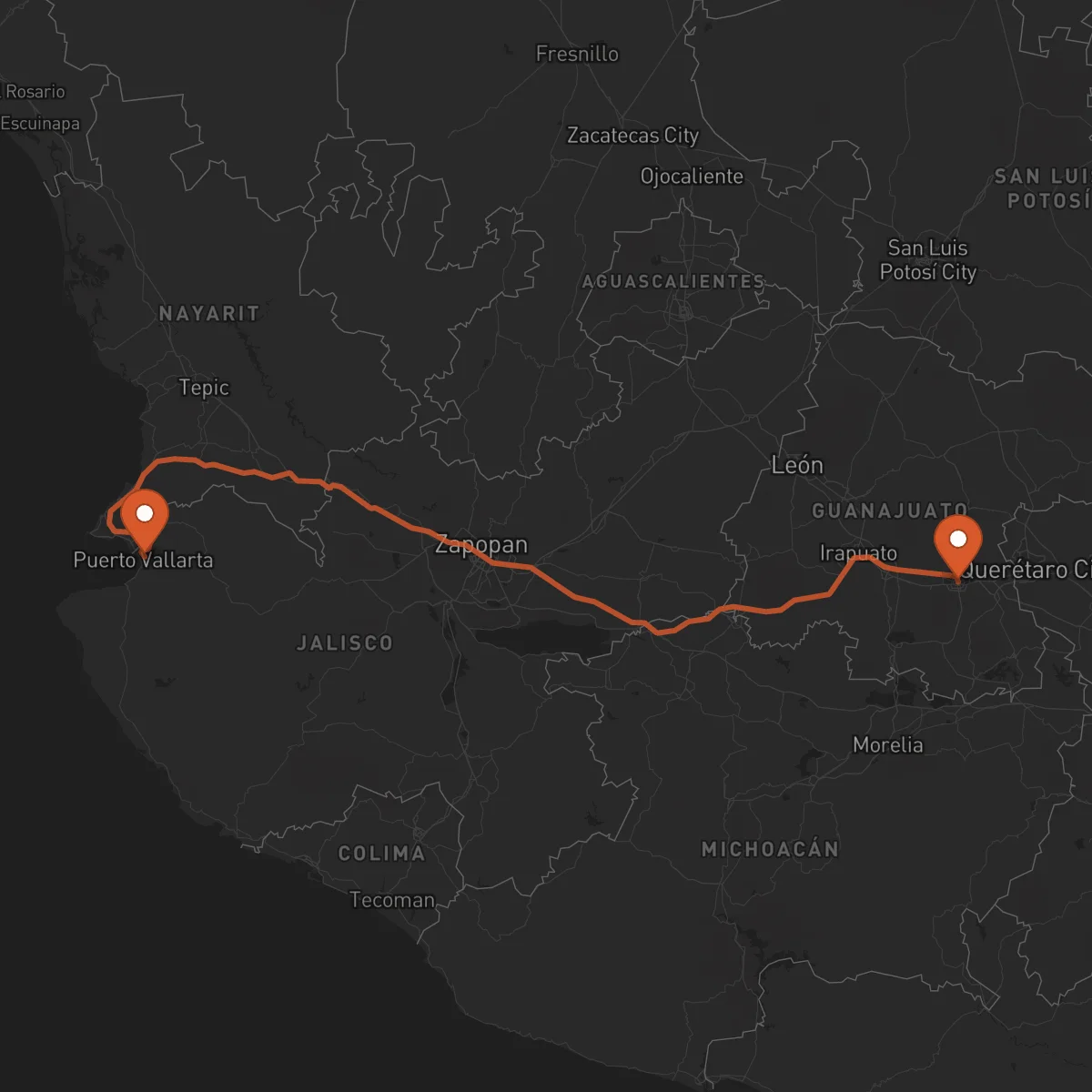 Ruta Puerto Vallarta - Celaya