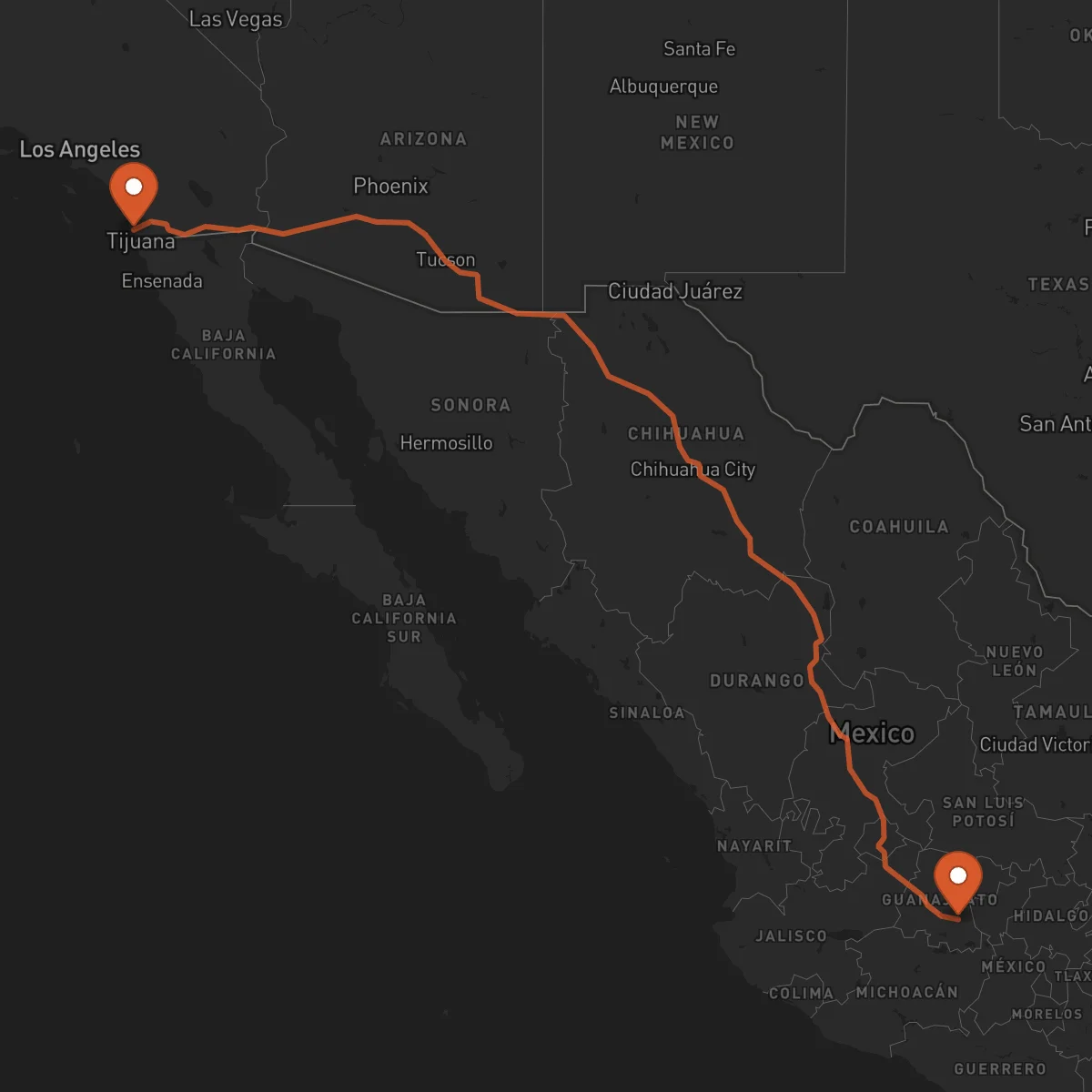 Ruta Celaya - San Diego