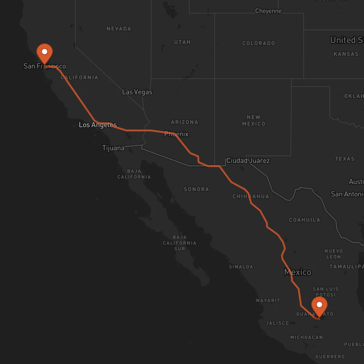 Ruta Celaya - San Francisco
