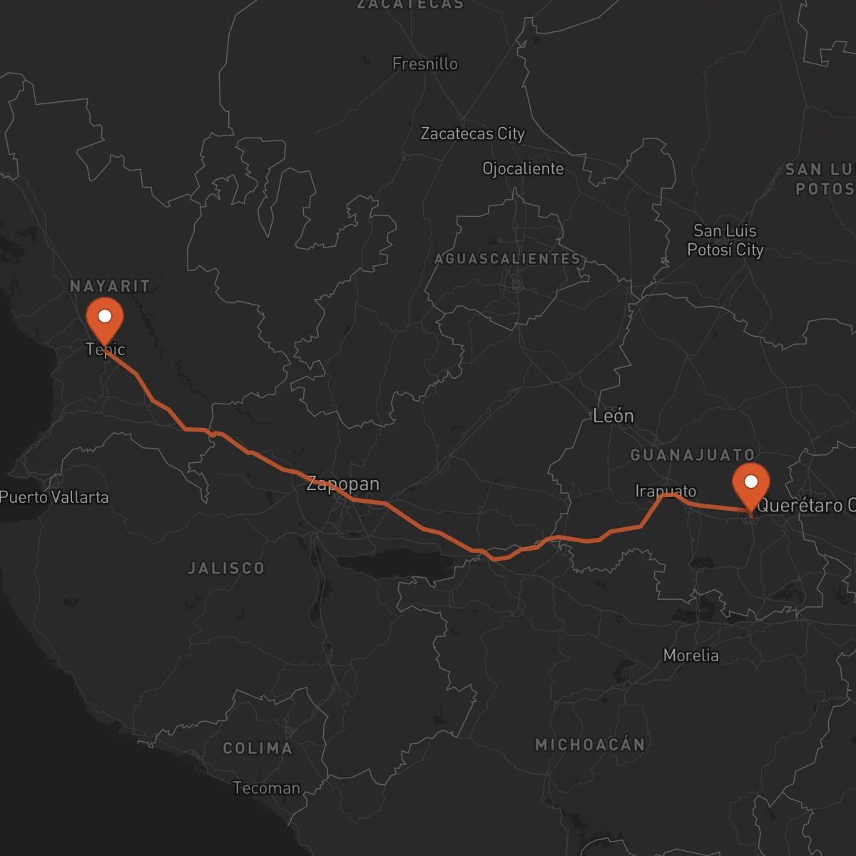 Ruta Tepic - Celaya