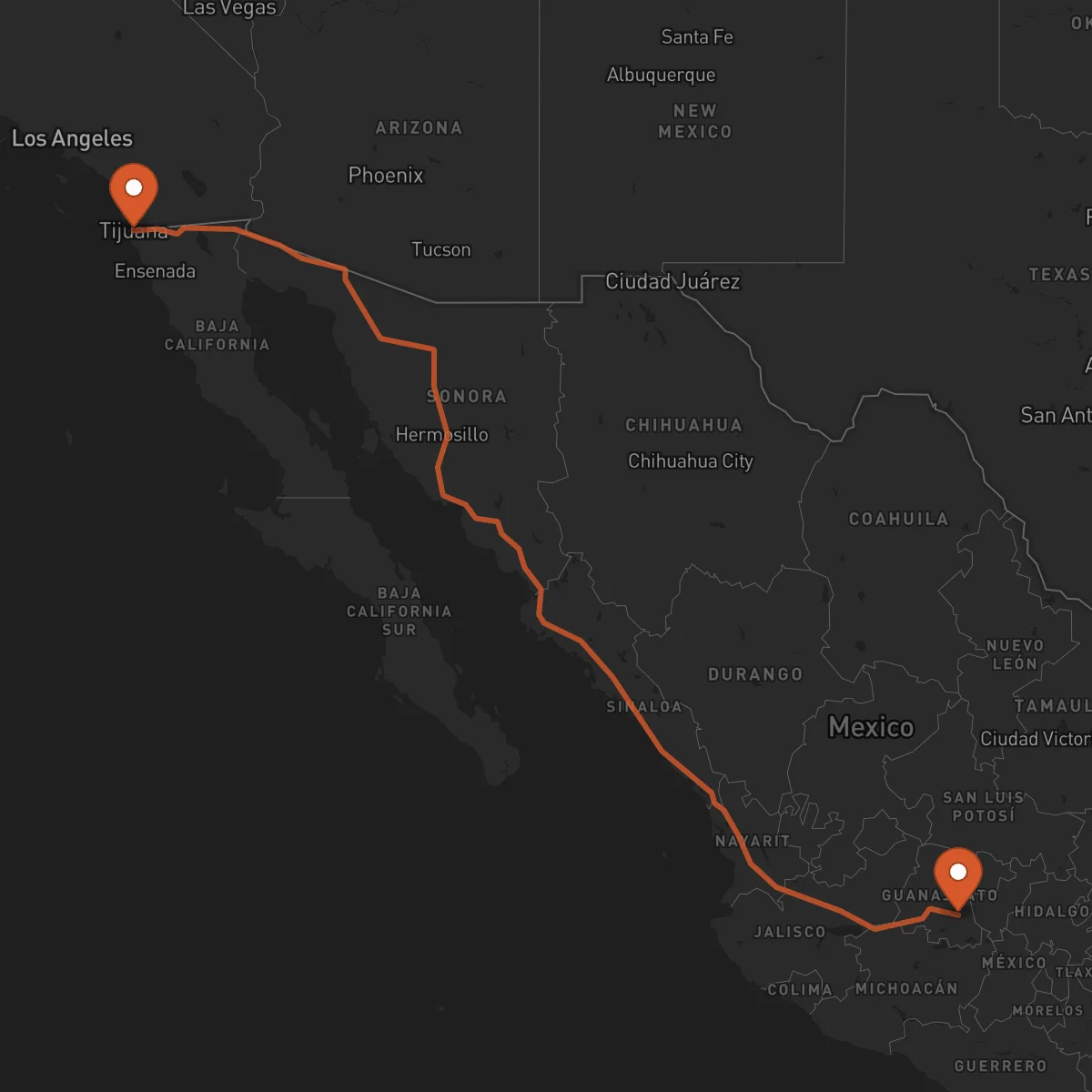 Ruta Tijuana - Celaya