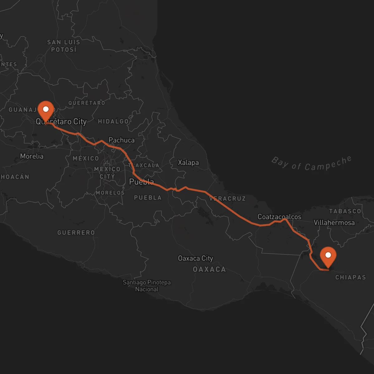 Ruta Tuxtla Gutiérrez - Celaya