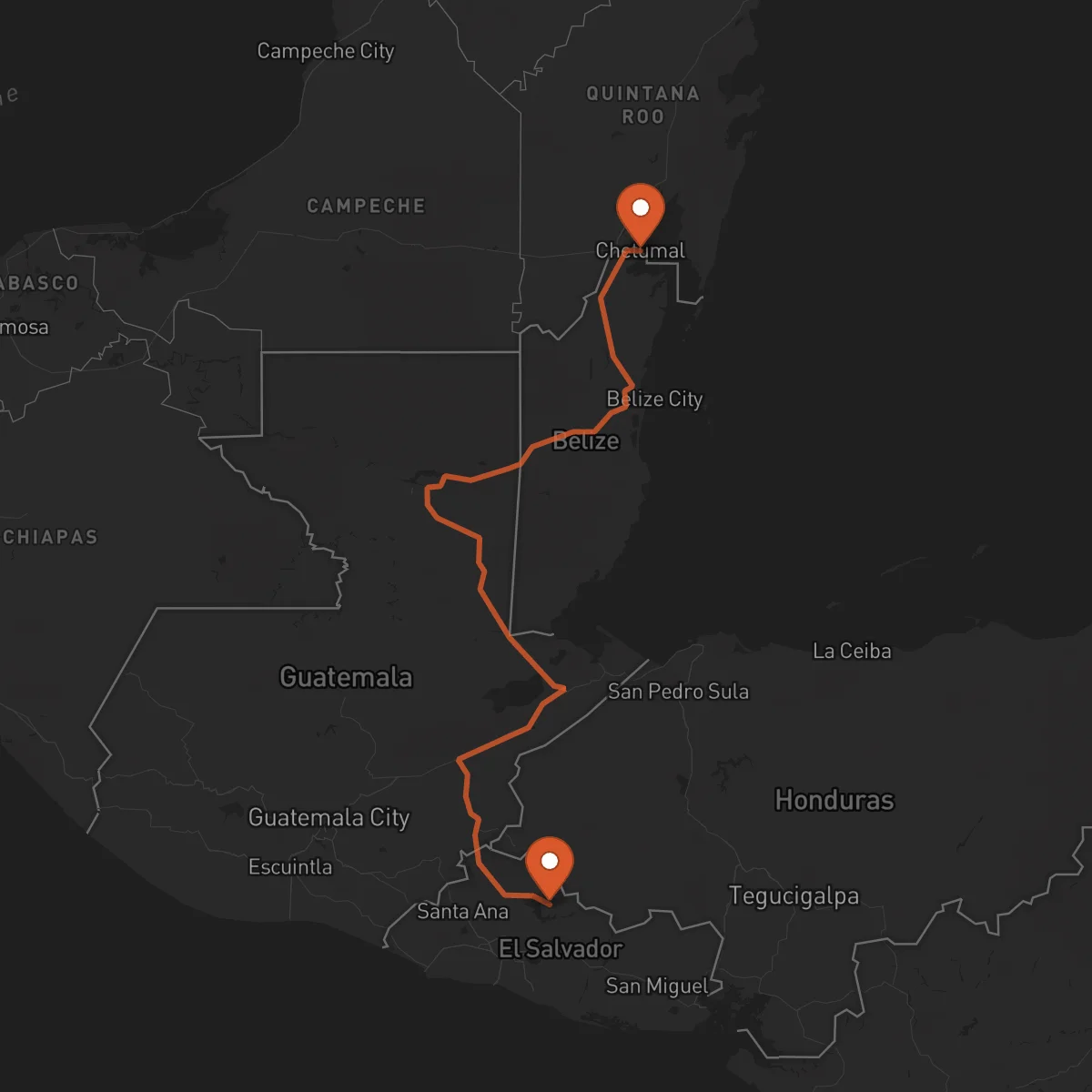 Ruta Chalatenango - Chetumal
