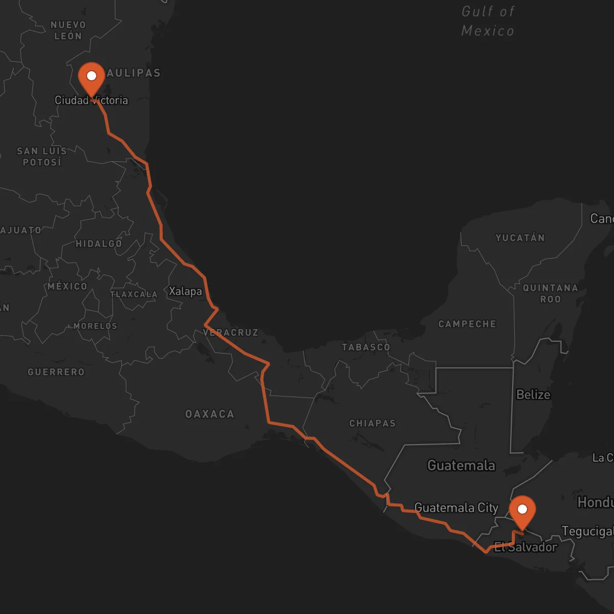 Ruta Ciudad Victoria - Chalatenango
