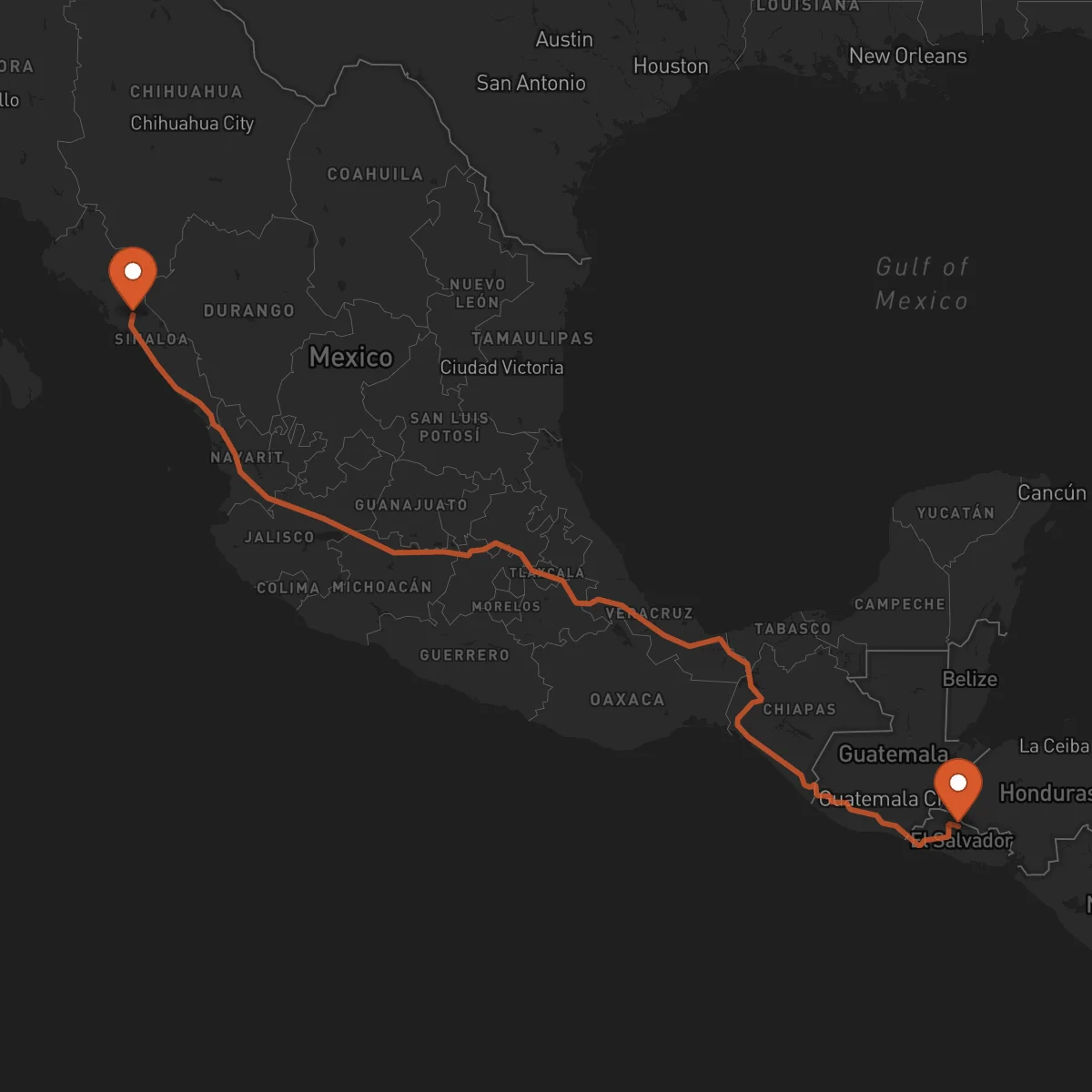 Ruta Chalatenango - Culiacán Rosales
