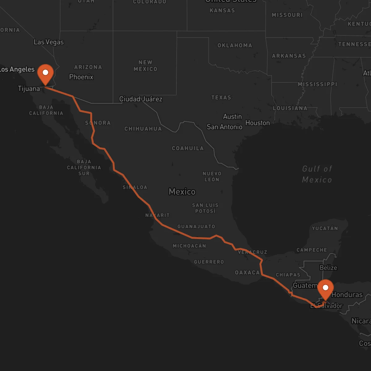 Ruta Chalatenango - Mexicali