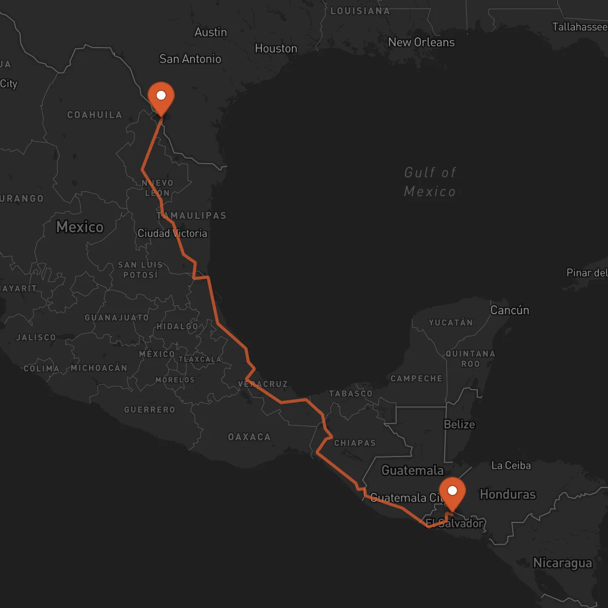 Ruta Nuevo Laredo - Chalatenango