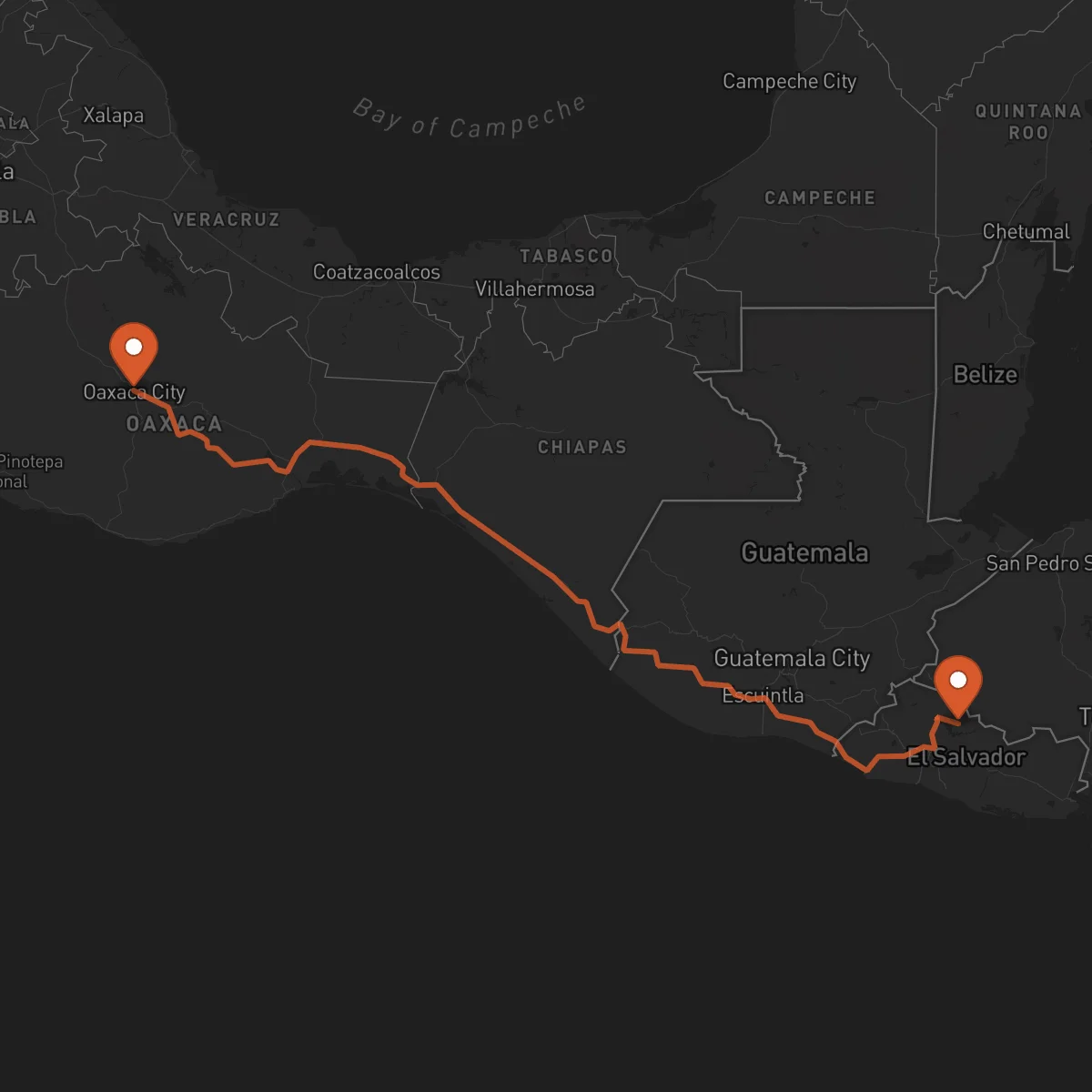 Ruta Chalatenango - Oaxaca de Juárez