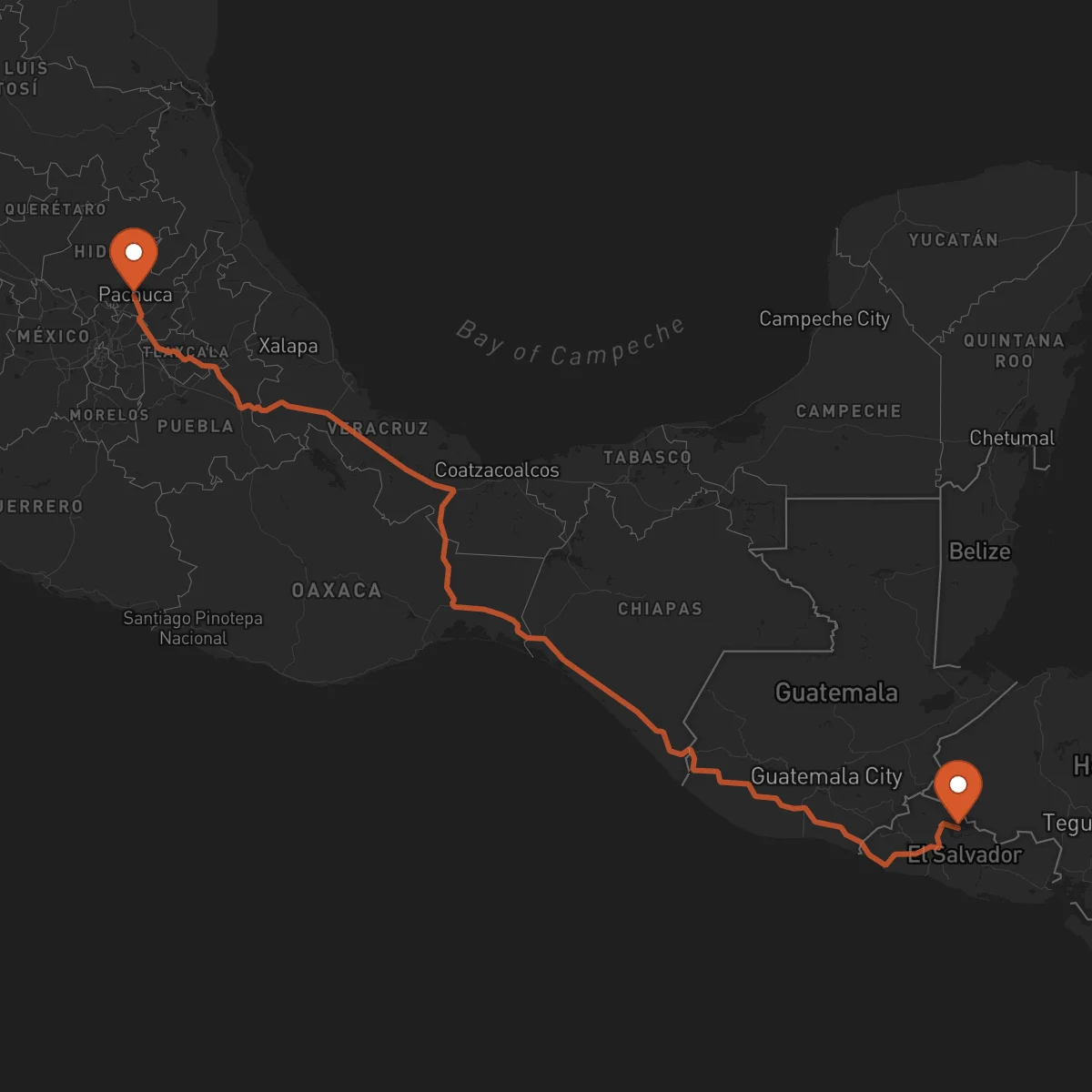 Ruta Pachuca de Soto - Chalatenango