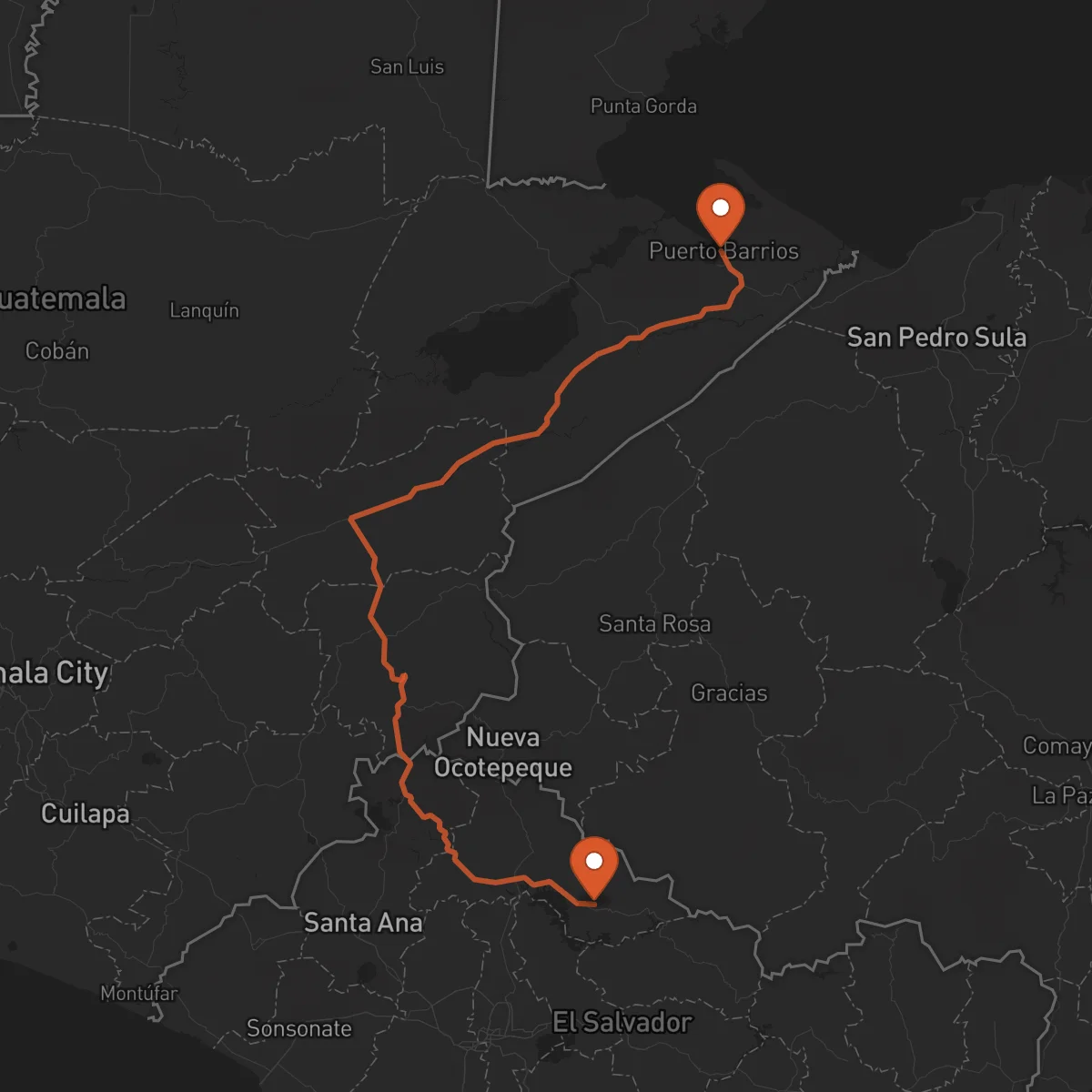 Ruta Chalatenango - Puerto Barrios