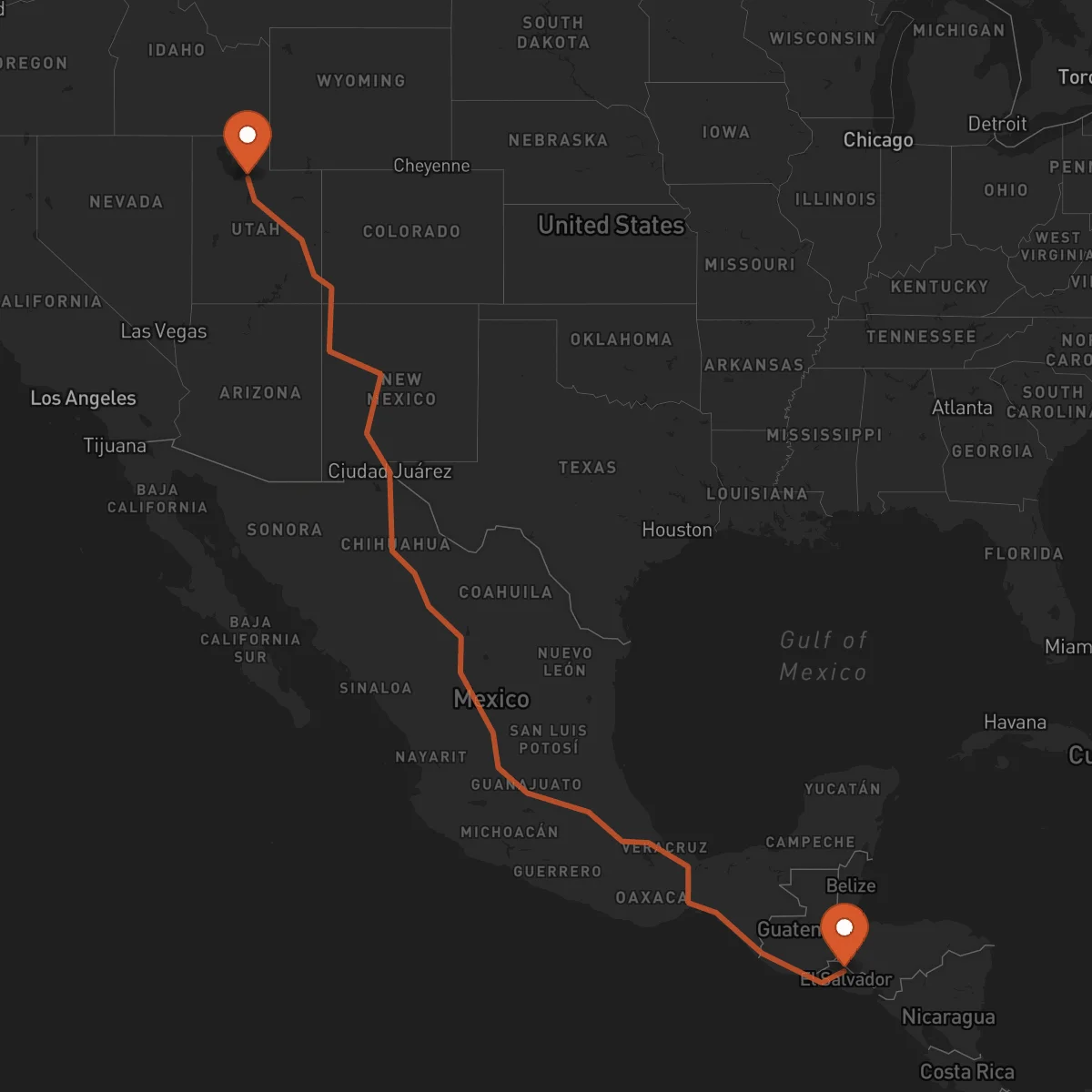 Ruta Salt Lake City - Chalatenango