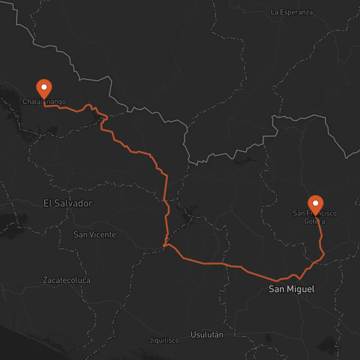 Ruta San Francisco Gotera - Chalatenango