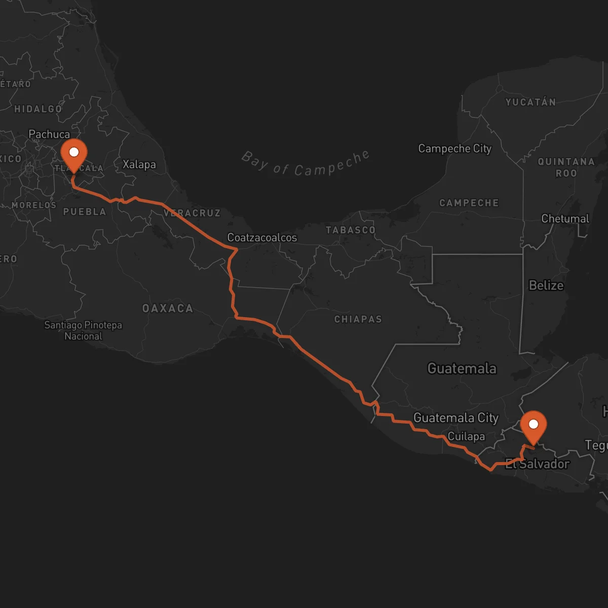 Ruta Chalatenango - Tlaxcala de Xicohténcatl