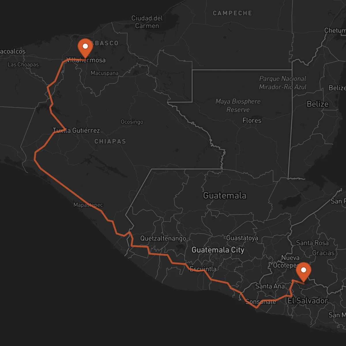 Ruta Villahermosa - Chalatenango