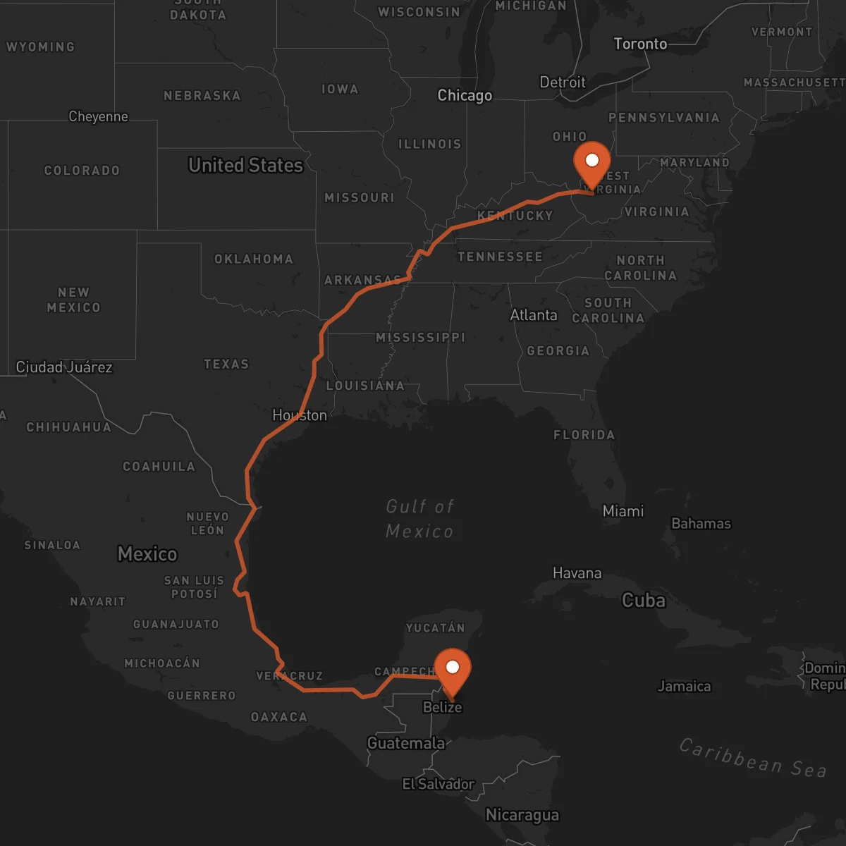 Ruta Belize City - Charleston