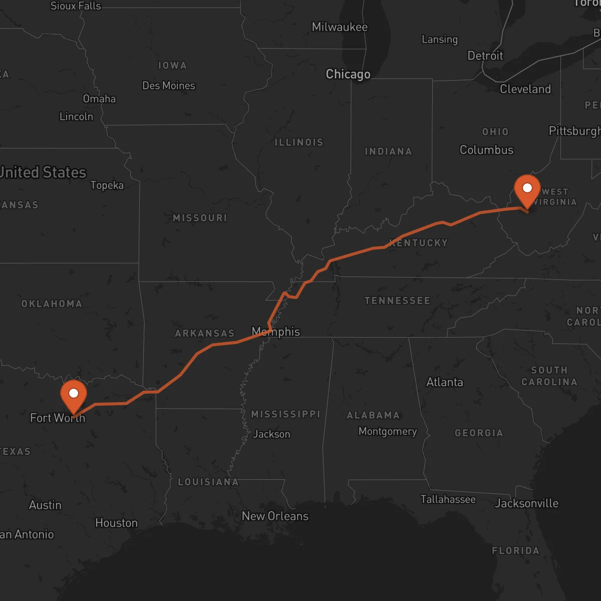 Ruta Charleston - Dallas