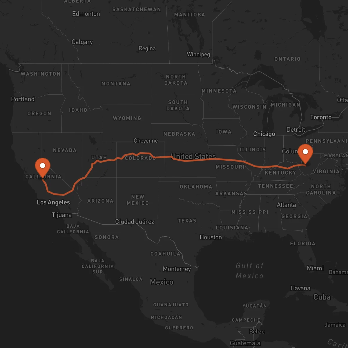 Ruta Fresno - Charleston