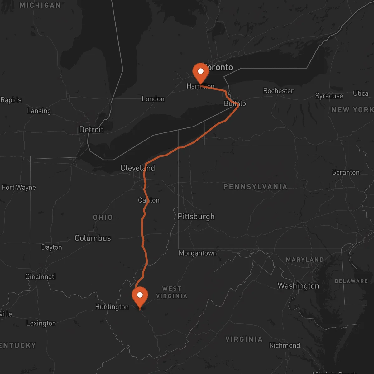 Ruta Charleston - Hamilton