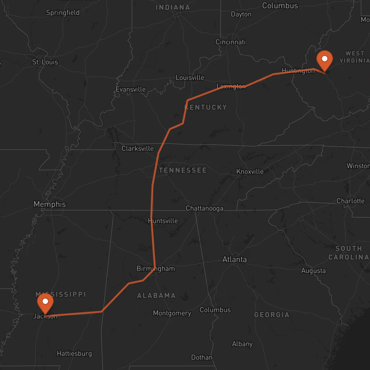 Ruta Charleston - Jackson