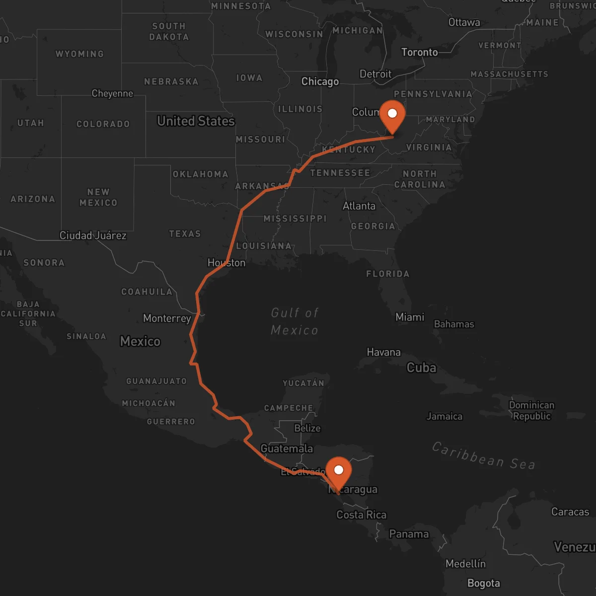 Ruta Charleston - Masaya
