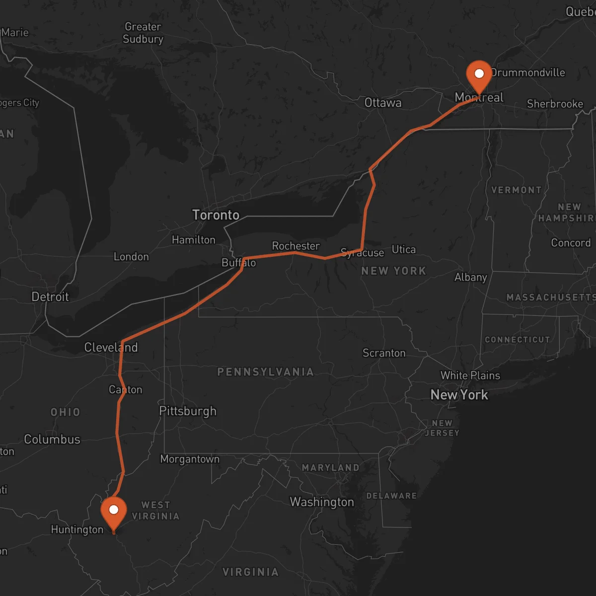 Ruta Montreal - Charleston