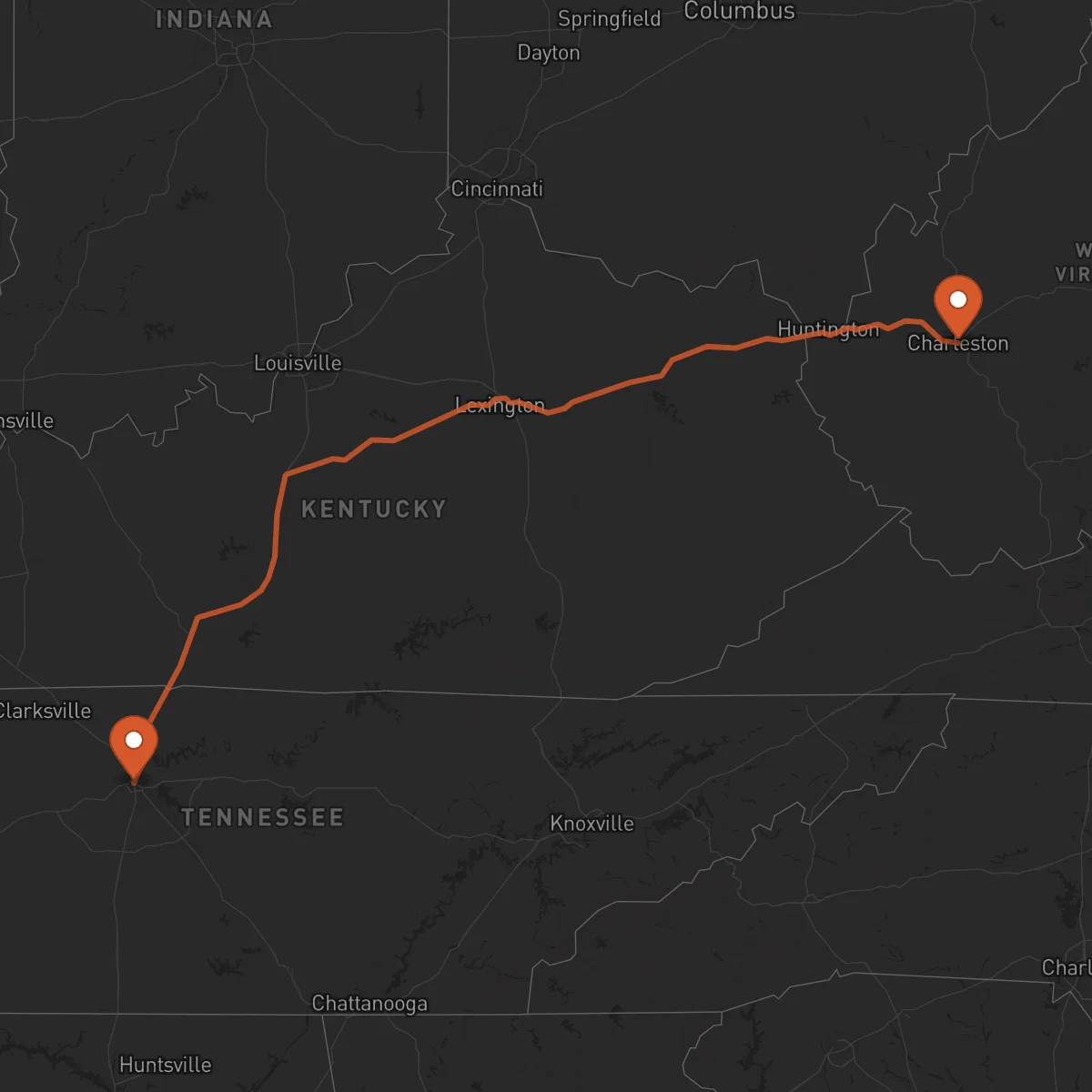 Ruta Charleston - Nashville