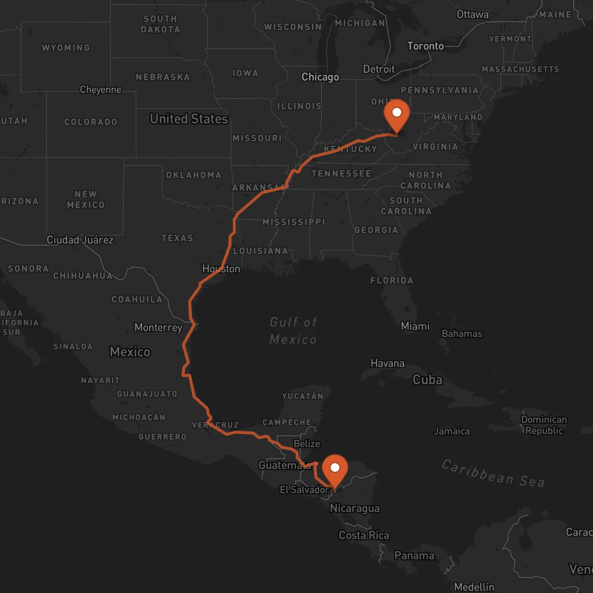 Ruta Charleston - Ocotal
