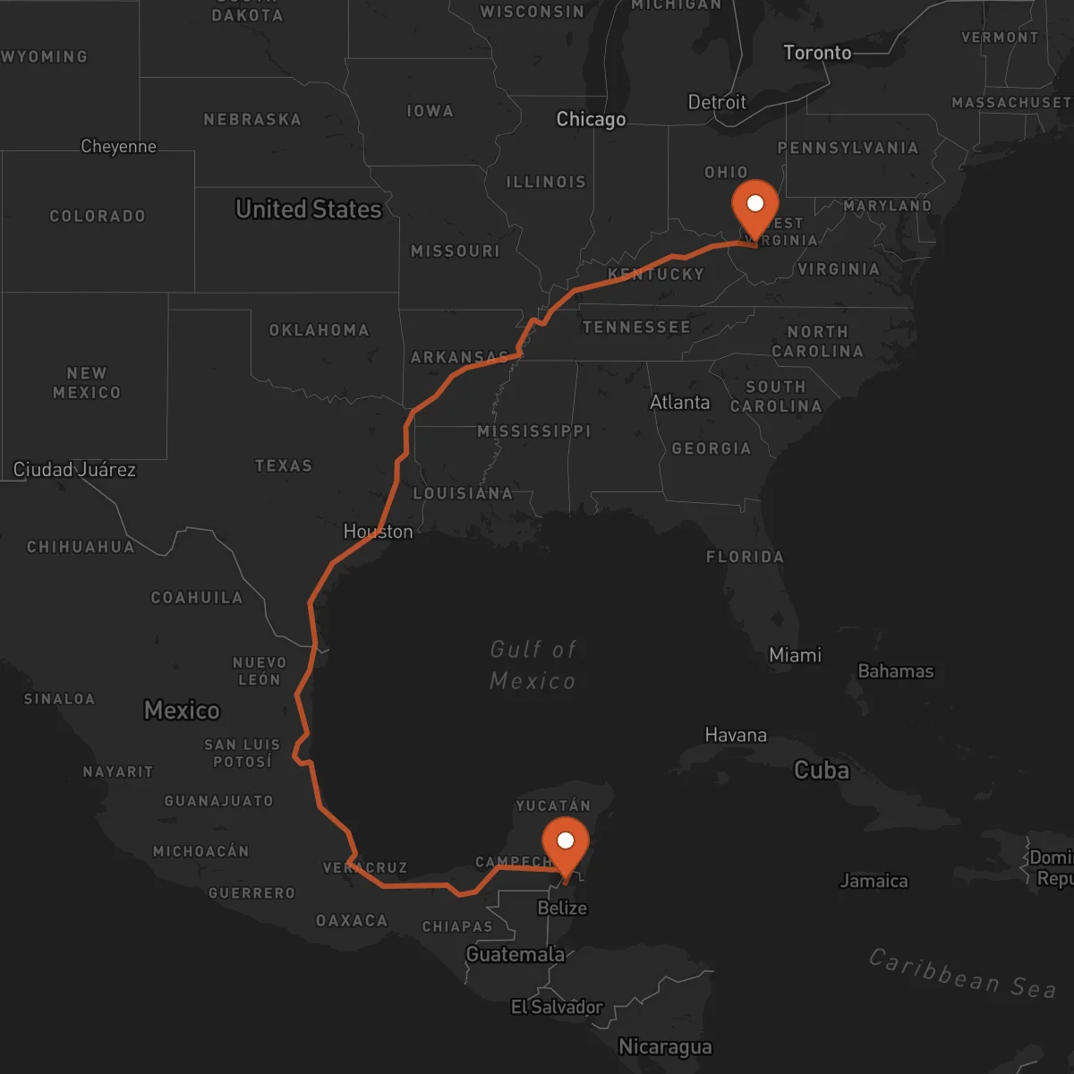 Ruta Charleston - Orange Walk Town