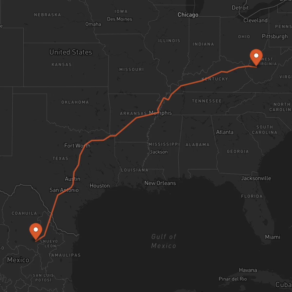Ruta Saltillo - Charleston