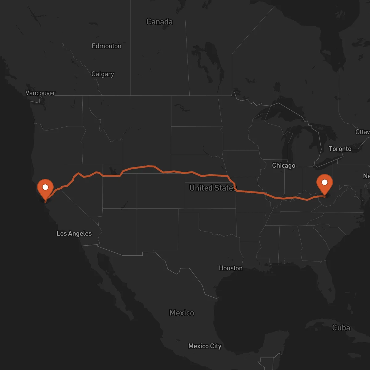 Ruta San Francisco - Charleston