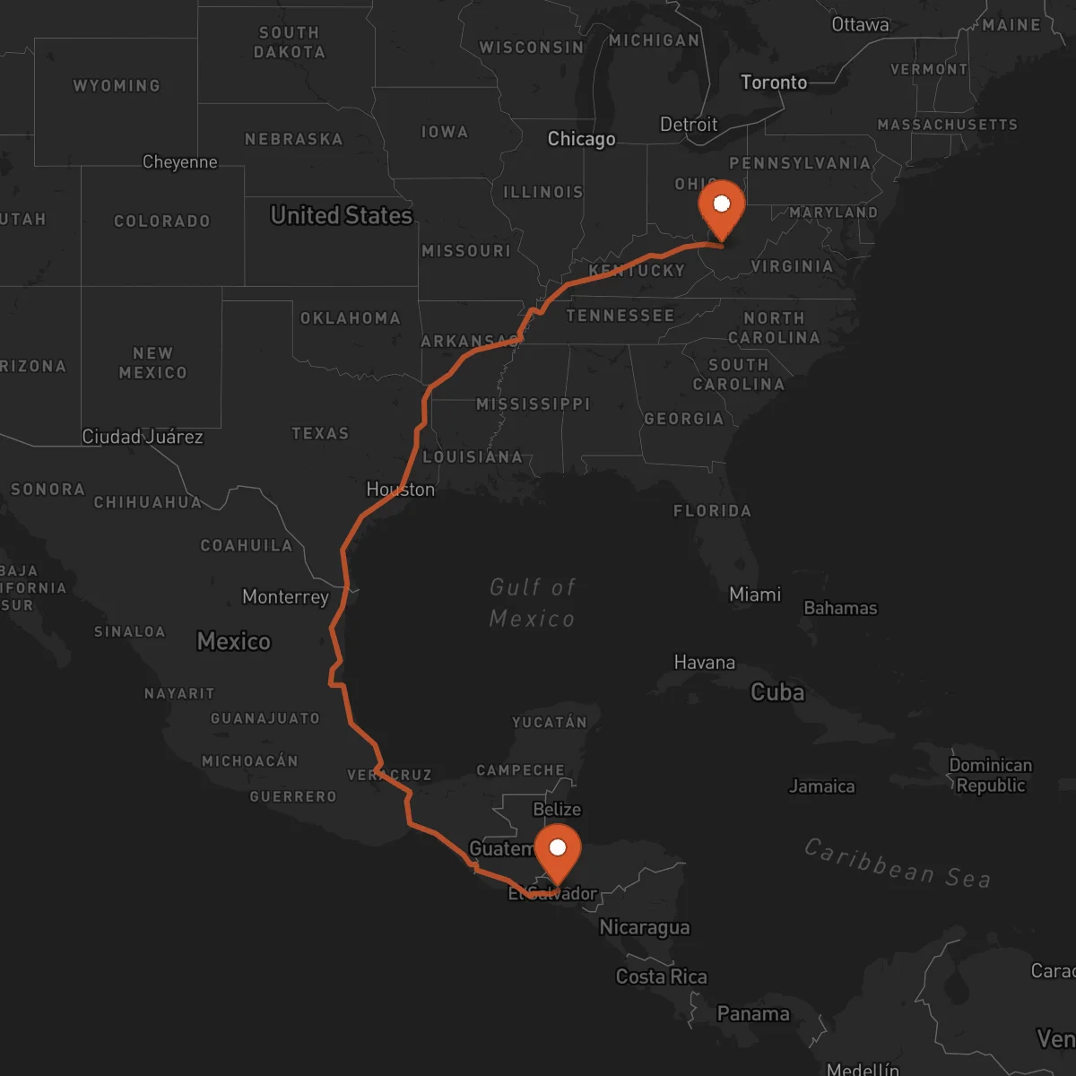 Ruta Charleston - Sensuntepeque