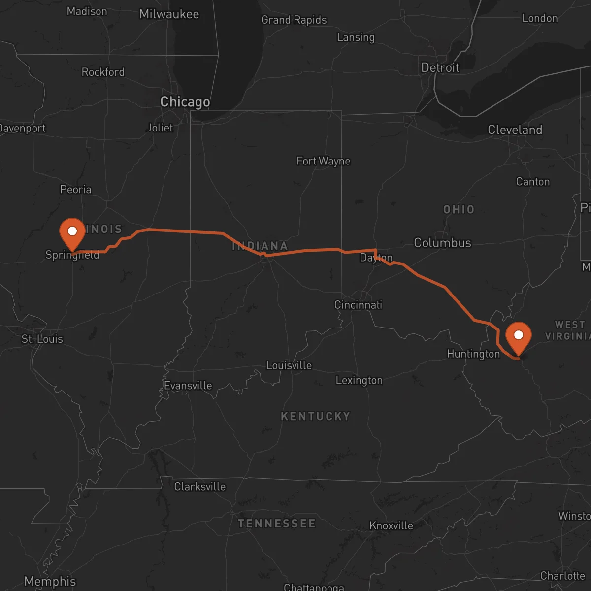 Ruta Charleston - Springfield