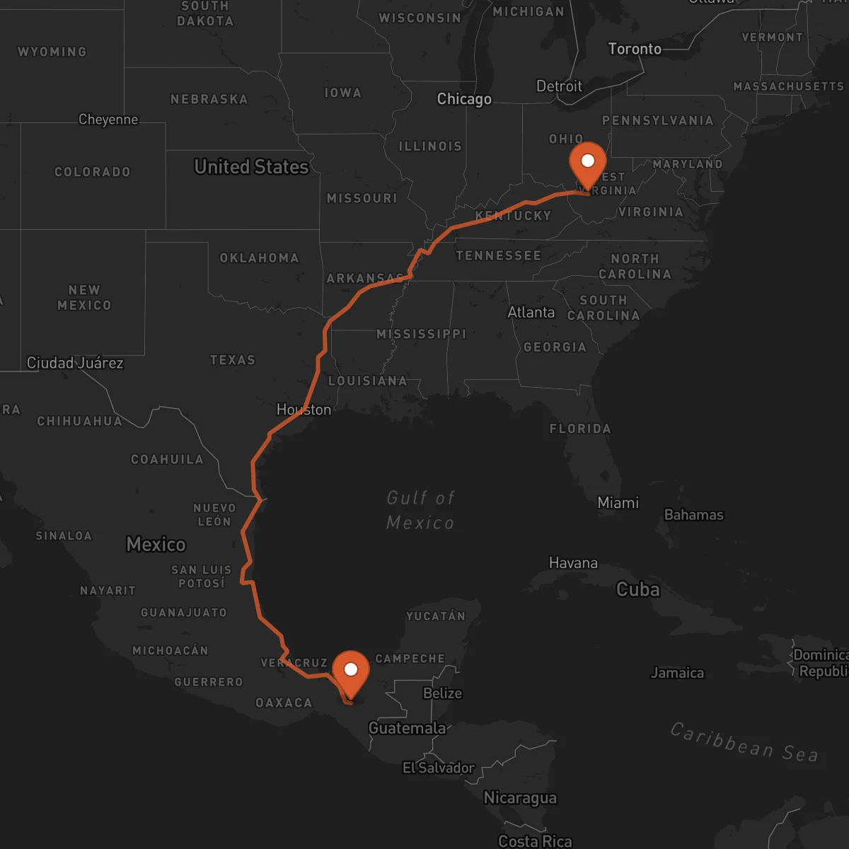 Ruta Charleston - Tuxtla Gutiérrez