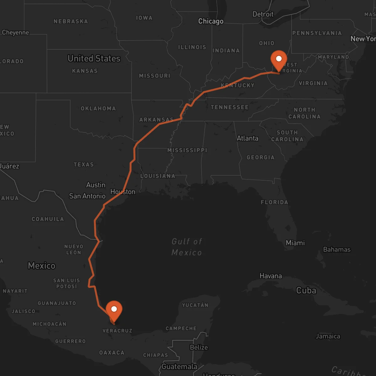 Ruta Charleston - Veracruz