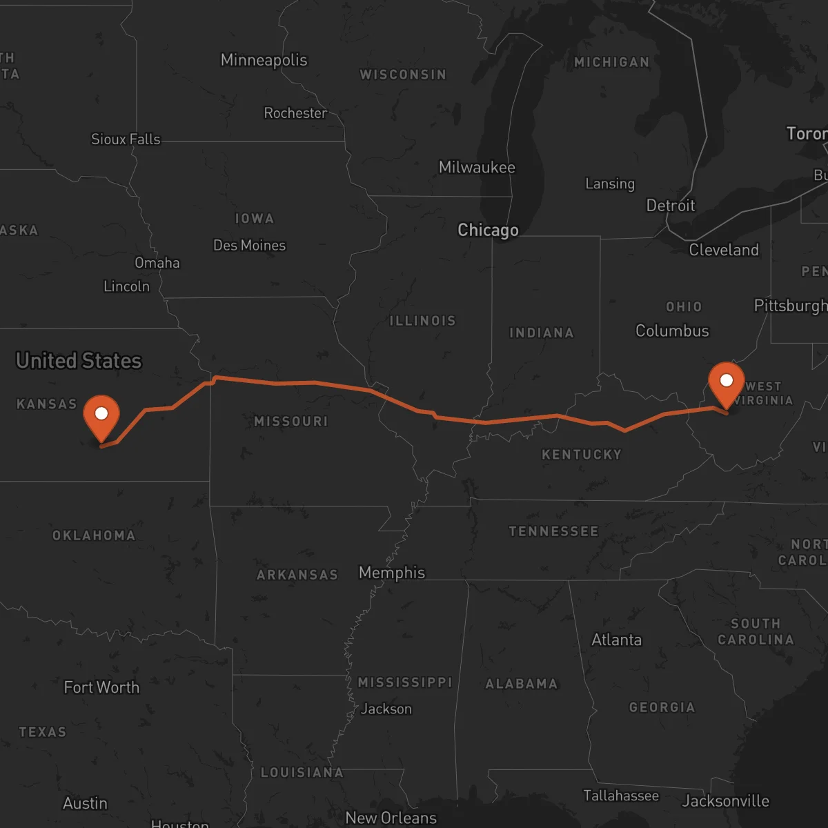 Ruta Charleston - Wichita
