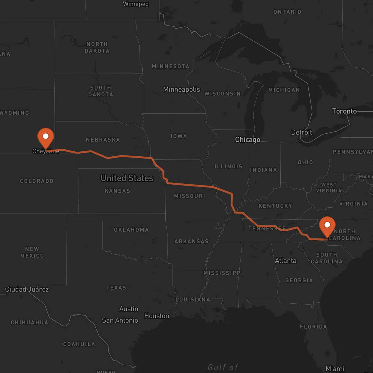 Ruta Cheyenne - Charlotte